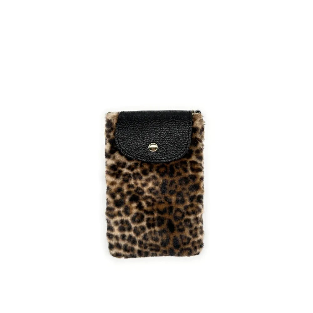 Pochette téléphone en cuir et fausse fourrure NAKIA Ocelot