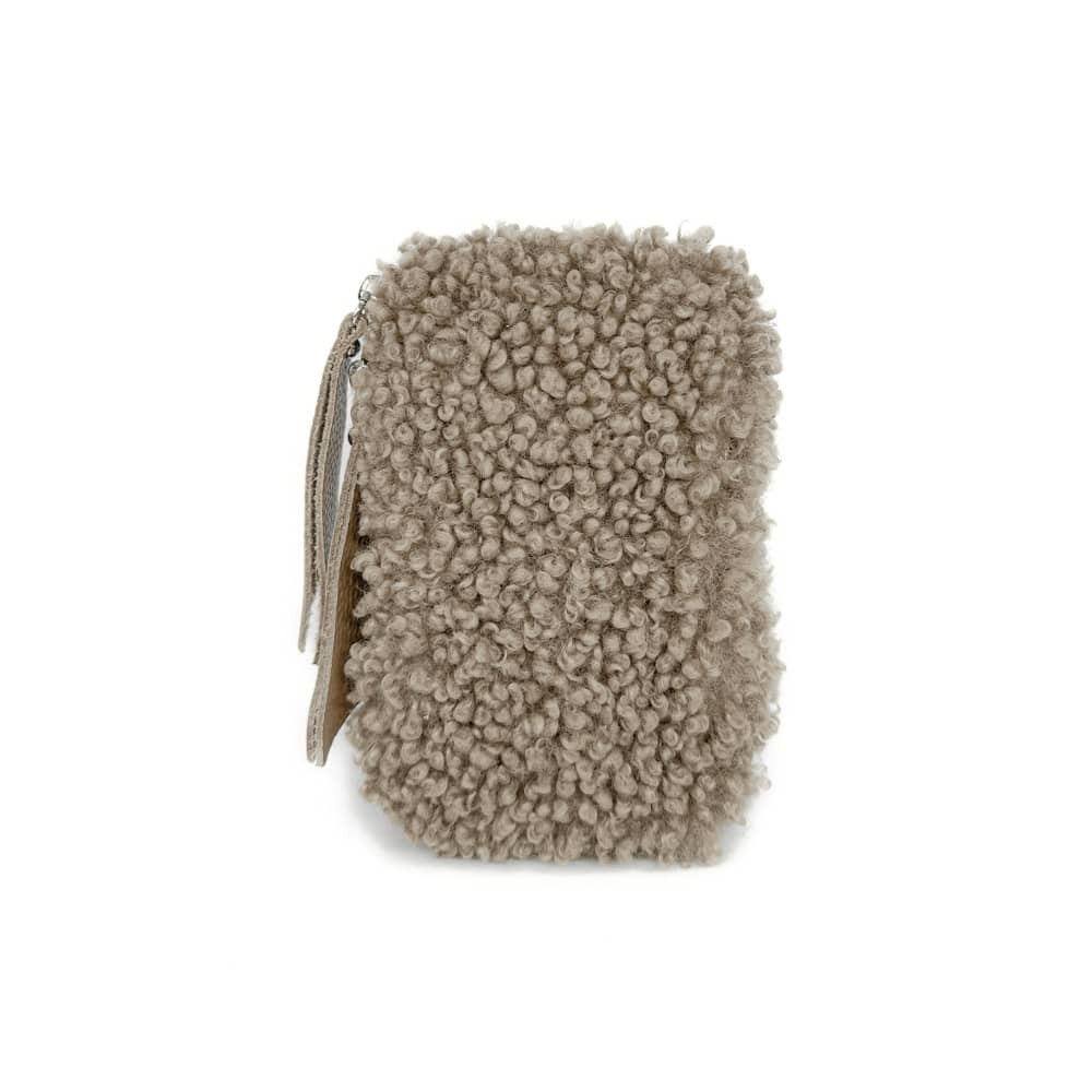 Pochette téléphone en peluche TEDDY Taupe