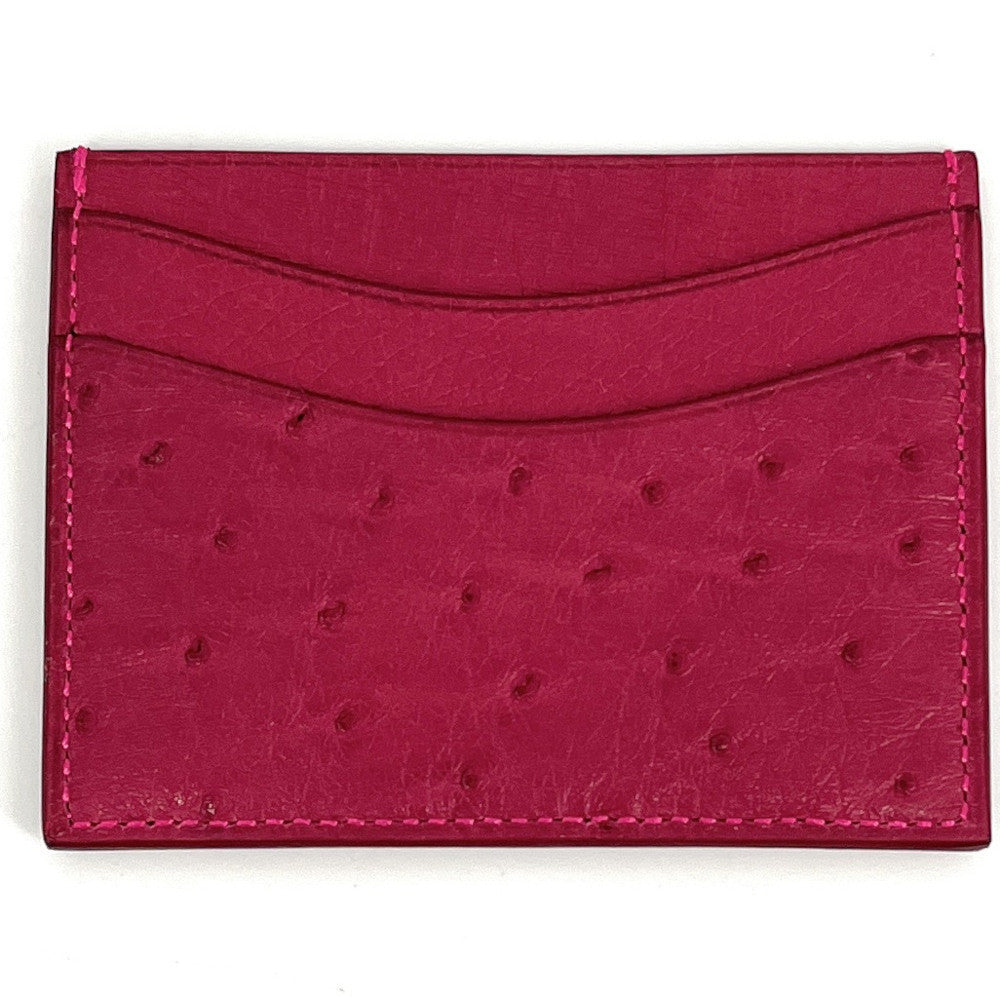 Porte-cartes cuir d'autruche édition Haute-couture Framboise Framboise
