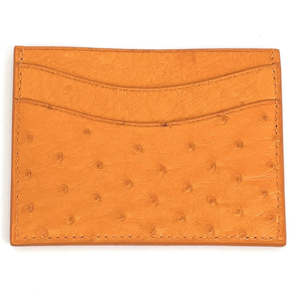 Porte-cartes cuir d'autruche édition Haute-couture Safran Safran