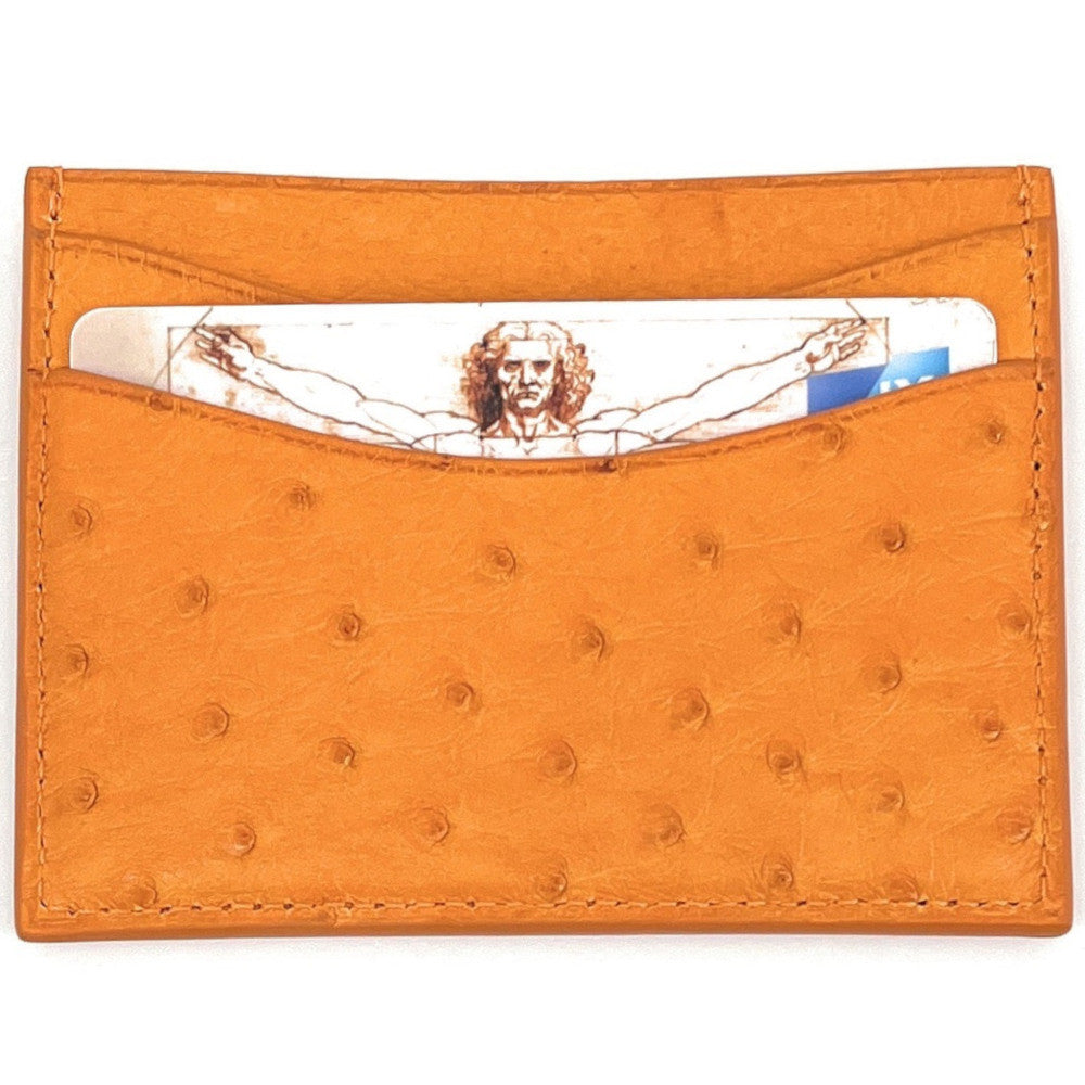 Porte-cartes cuir d'autruche édition Haute-couture Safran Safran