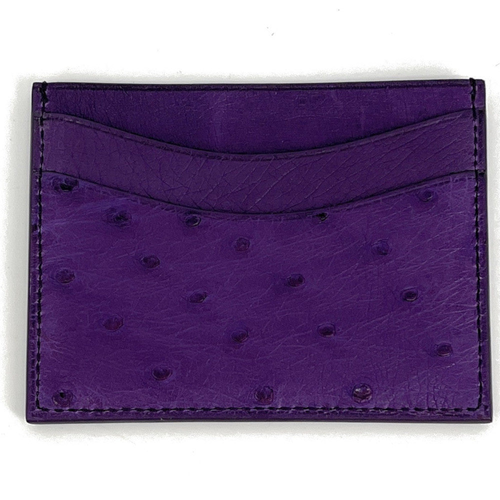 Porte-cartes cuir d'autruche édition Haute-couture Violet Violet