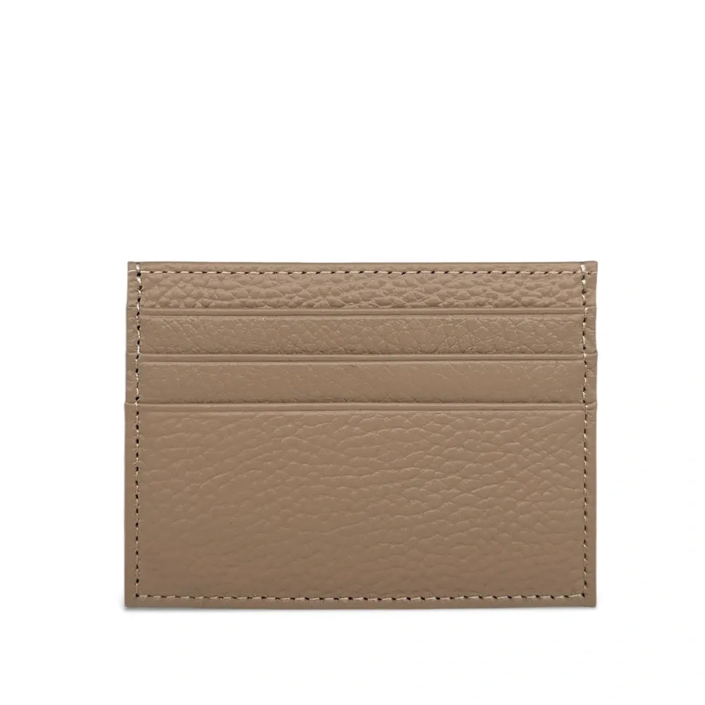 Porte-cartes en cuir grainé NOAH Taupe