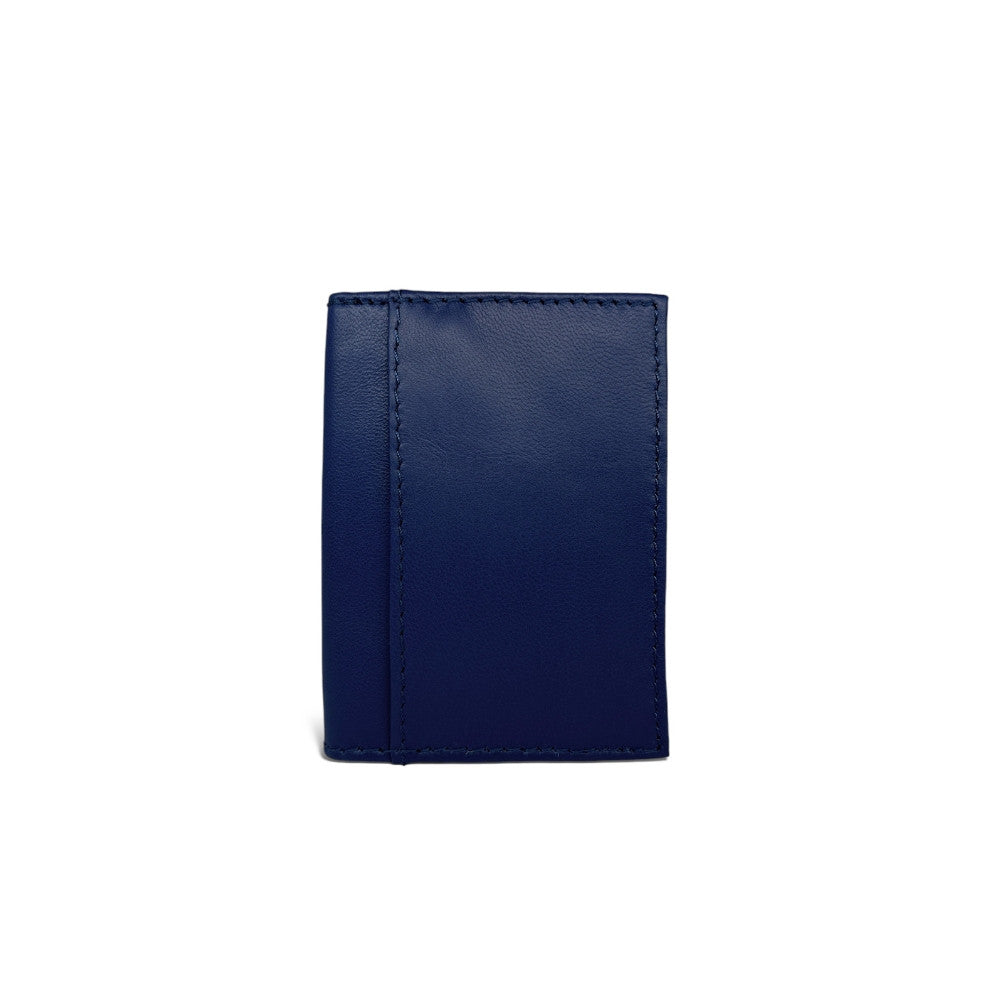 Porte-cartes en cuir lisse IMPRESSION Bleu marine