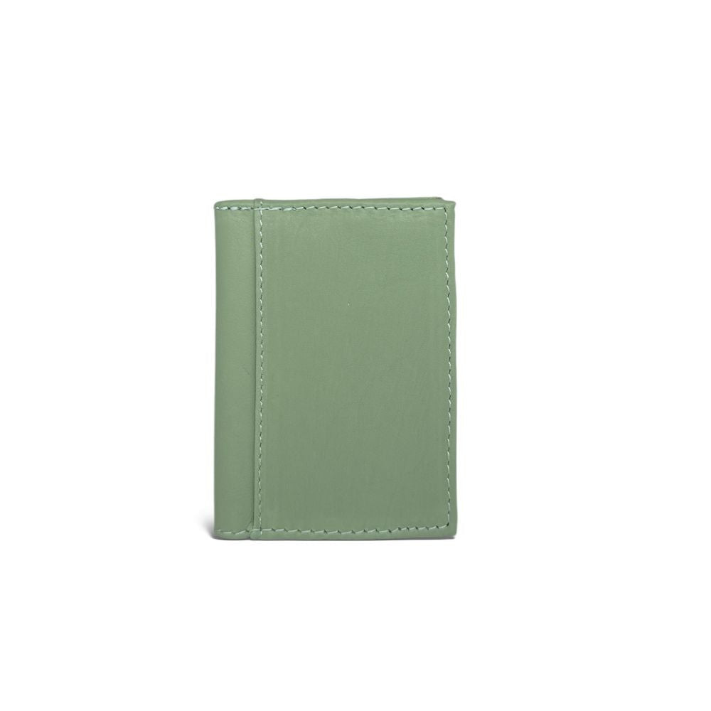 Porte-cartes en cuir lisse IMPRESSION Vert pastel