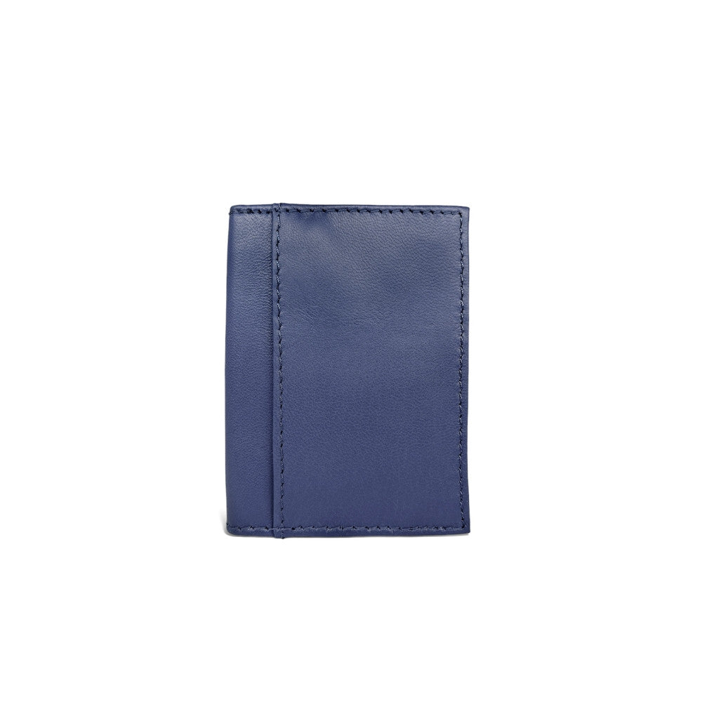 Porte-cartes en cuir lisse IMPRESSION Bleu indigo