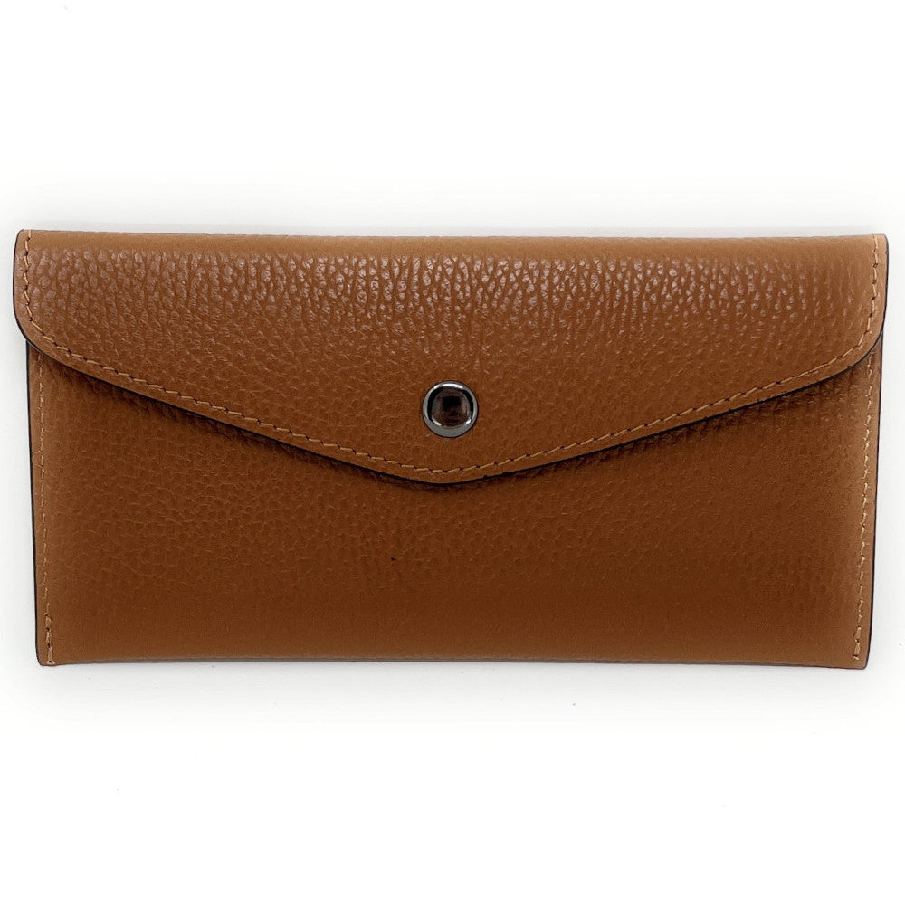 Porte-cartes portefeuille en cuir grainé CLOE Camel