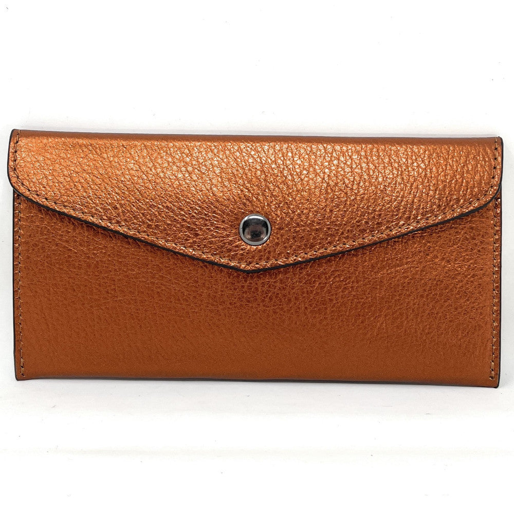 Porte-cartes portefeuille en cuir grainé CLOE Bronze