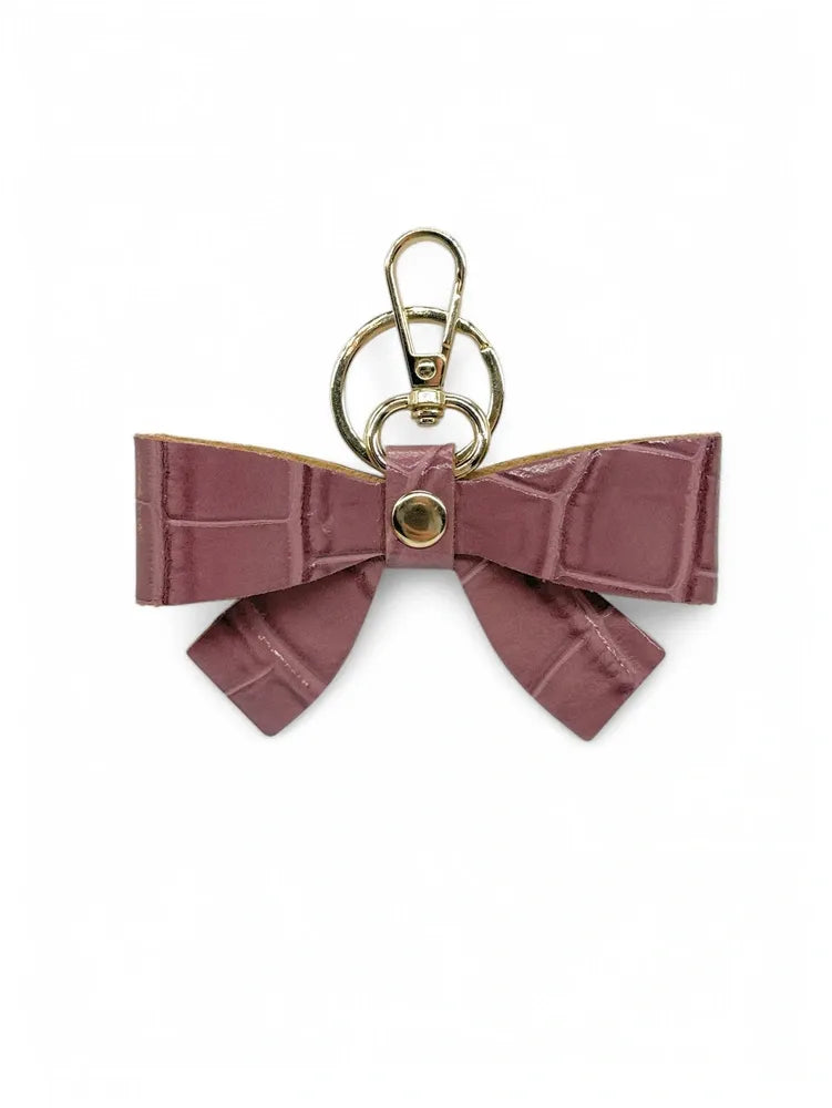 Porte-clés en cuir à motif crocodile FARFALA CROCO Rose blush