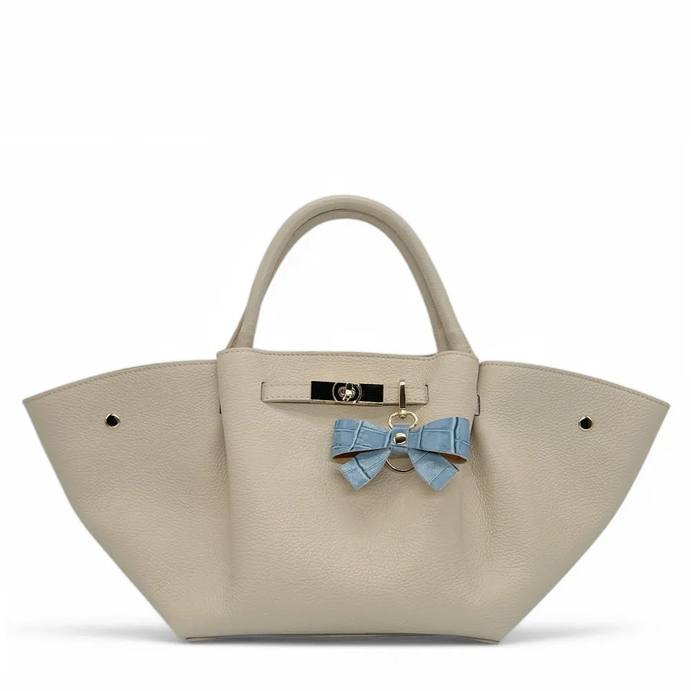 Porte-clés en cuir à motif crocodile FARFALA CROCO Bleu glacier