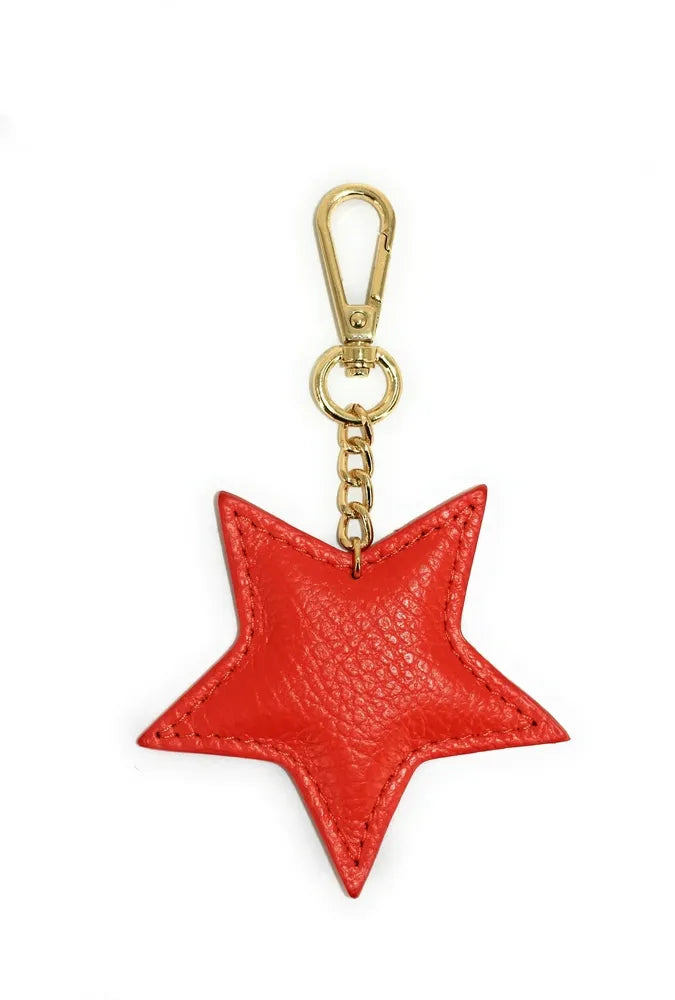 Porte-clés en cuir grainé ETOILE Mandarine