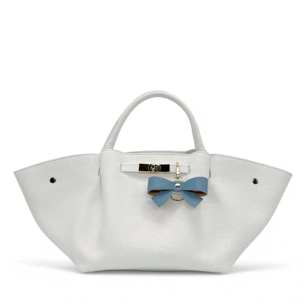 Porte-clés en cuir grainé FARFALA Bleu des mers du sud