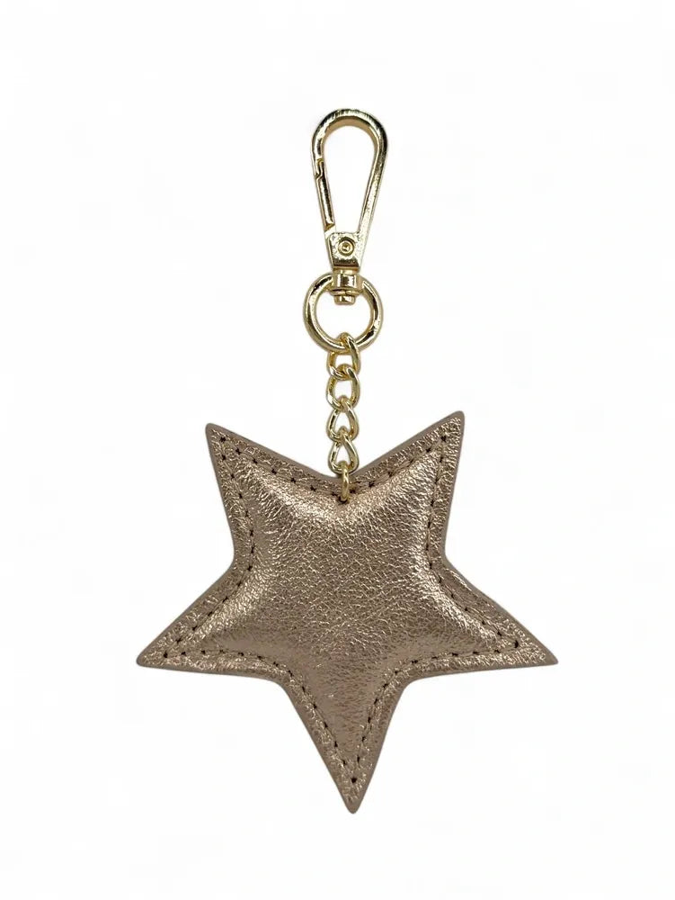 Porte-clés en cuir irisé ETOILE GLOW Champagne irisé