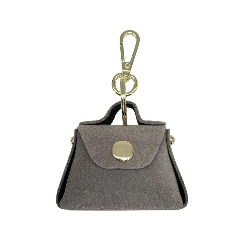 Porte-clés mini-sac en cuir BABY BABEL Taupe