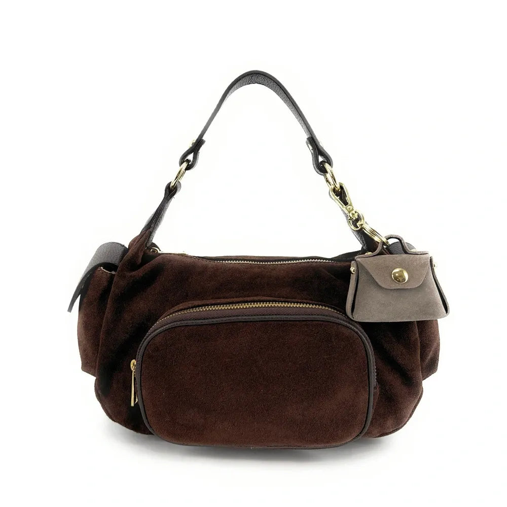 Porte-clés mini-sac en cuir BABY BABEL Taupe