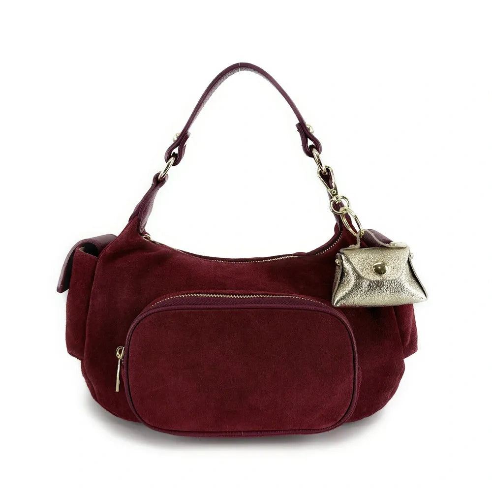 Porte-clés mini-sac en cuir BABY BABEL Or pâle