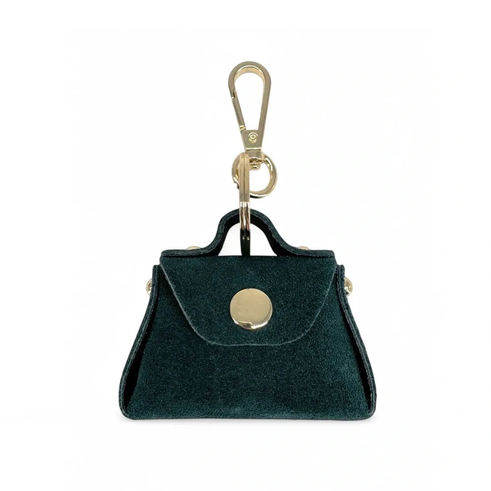 Porte-clés mini-sac en cuir BABY BABEL Vert forêt