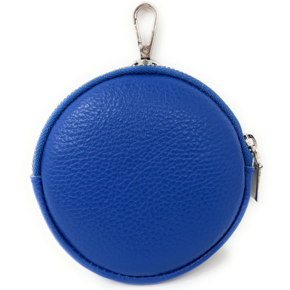 Porte monnaie en cuir grainé italien NEMO Bleu roi