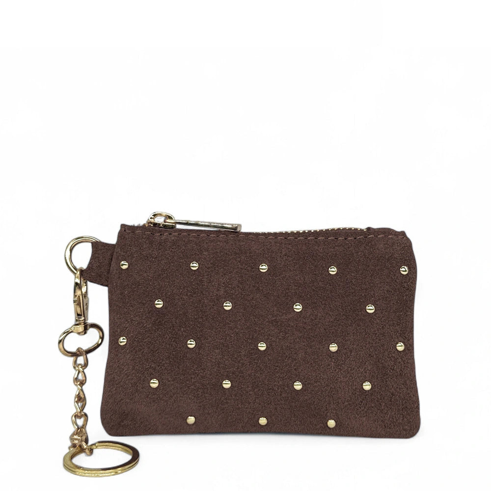 Porte-monnaie en daim TINY DOTS Chocolat