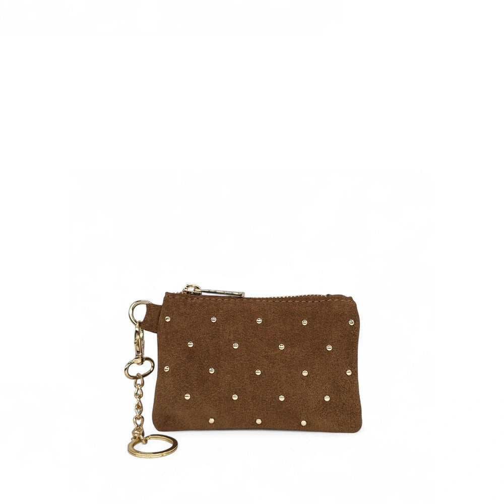 Porte-monnaie en daim TINY DOTS Cannelle