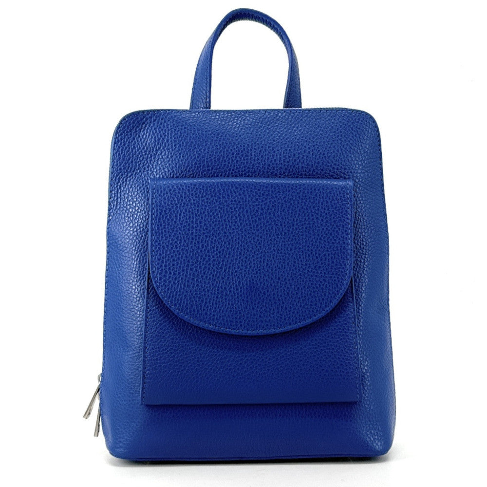 Sac à dos en cuir grainé HAILEY Bleu roi