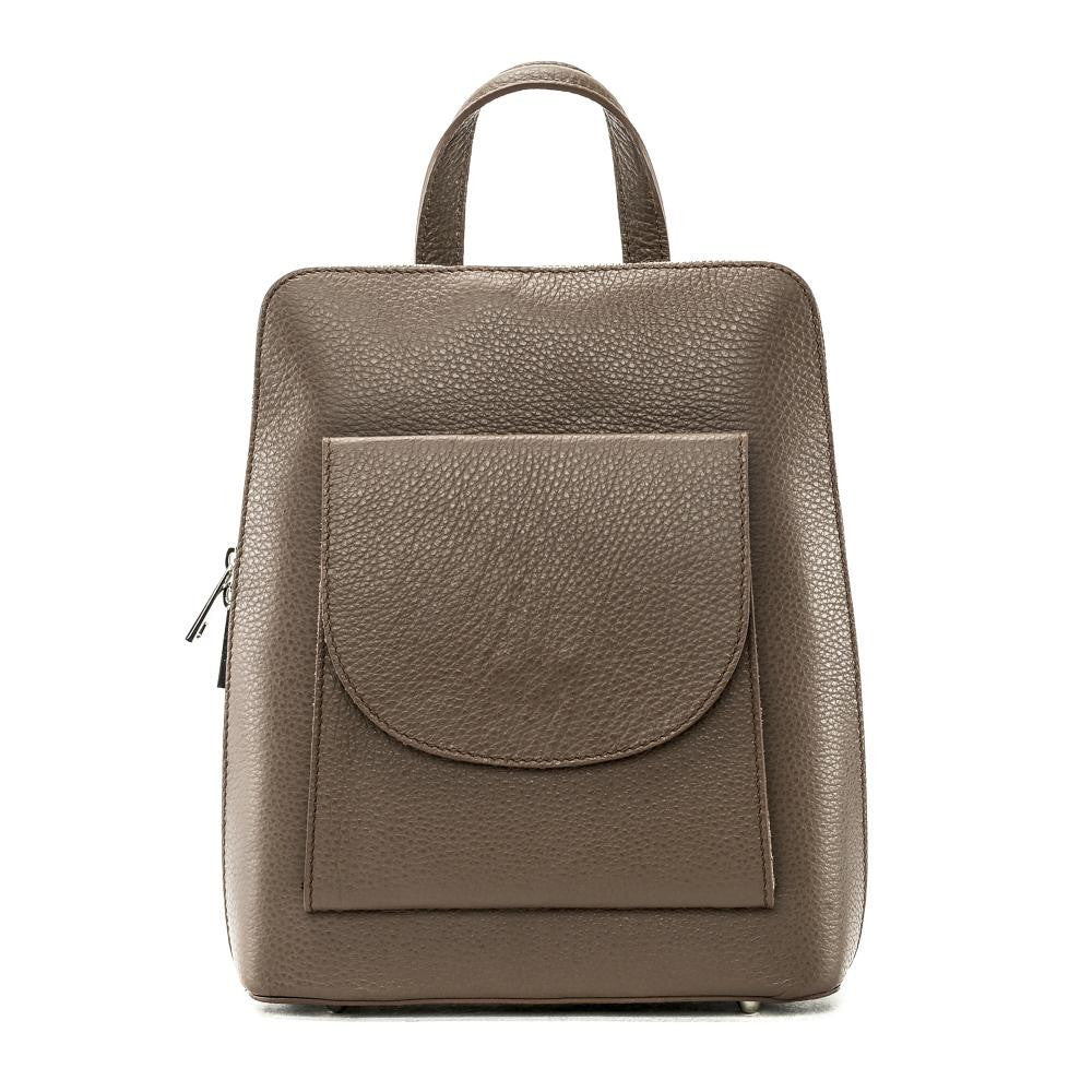Sac à dos en cuir grainé HAILEY Taupe foncé