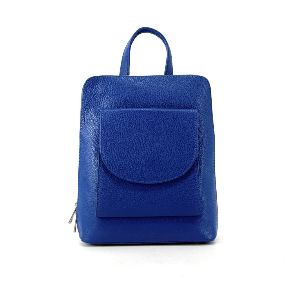 Sac à dos en cuir grainé HAILEY Bleu roi