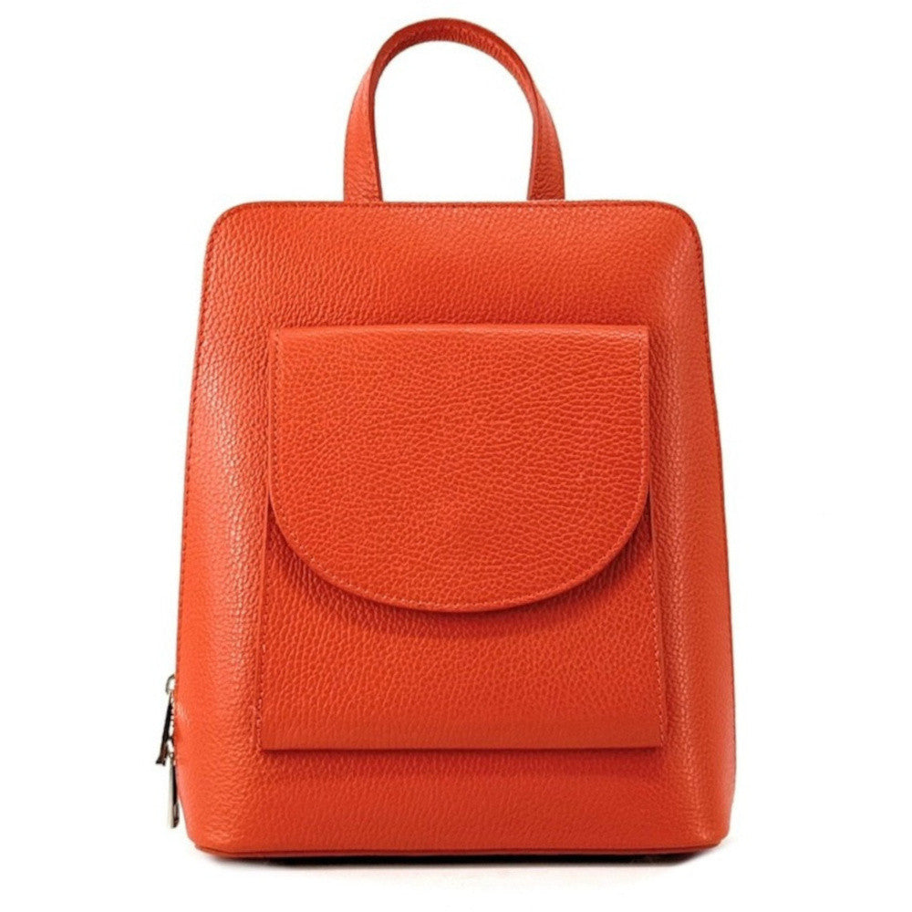 Sac à dos en cuir grainé HAILEY Orange