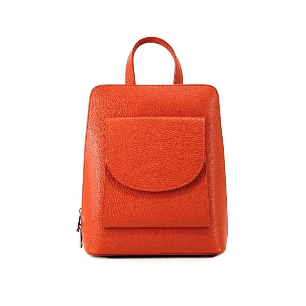 benetton leather backpack Grained leather backpack HAILEY Orange