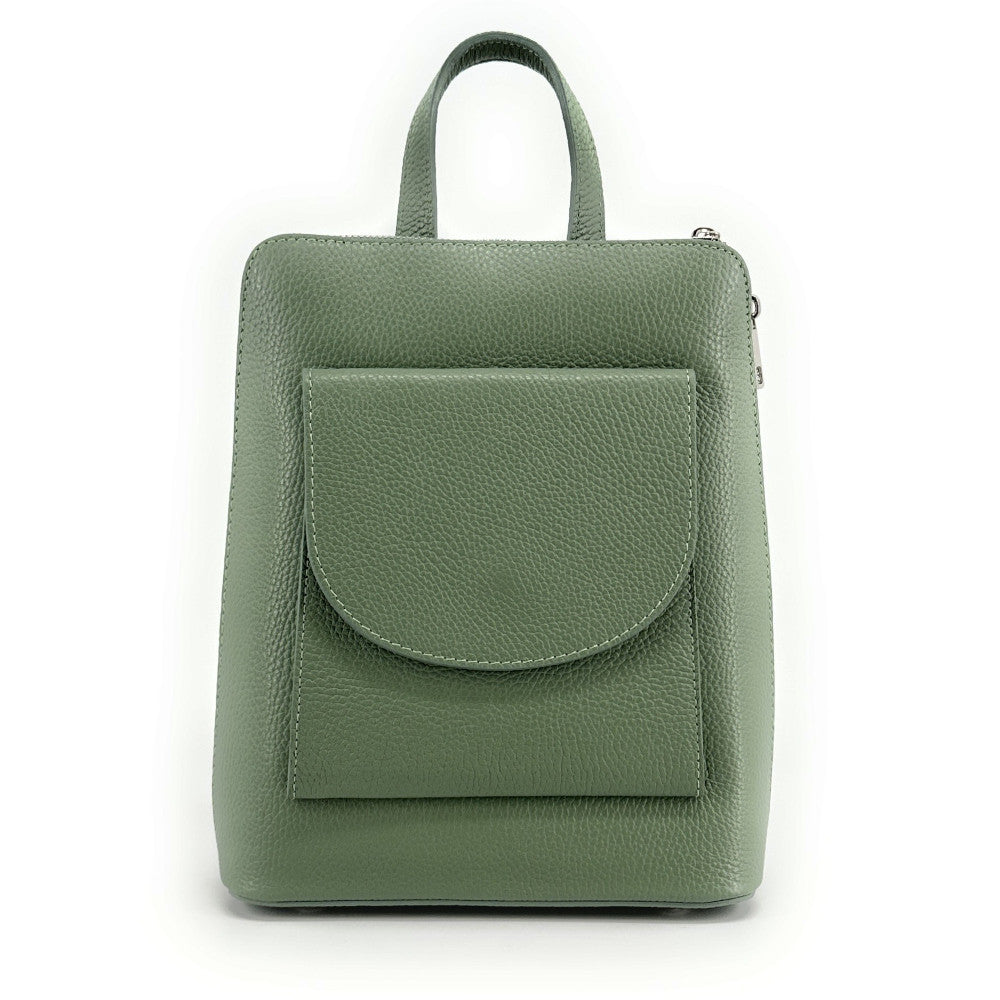 Sac à dos en cuir grainé HAILEY Vert pastel