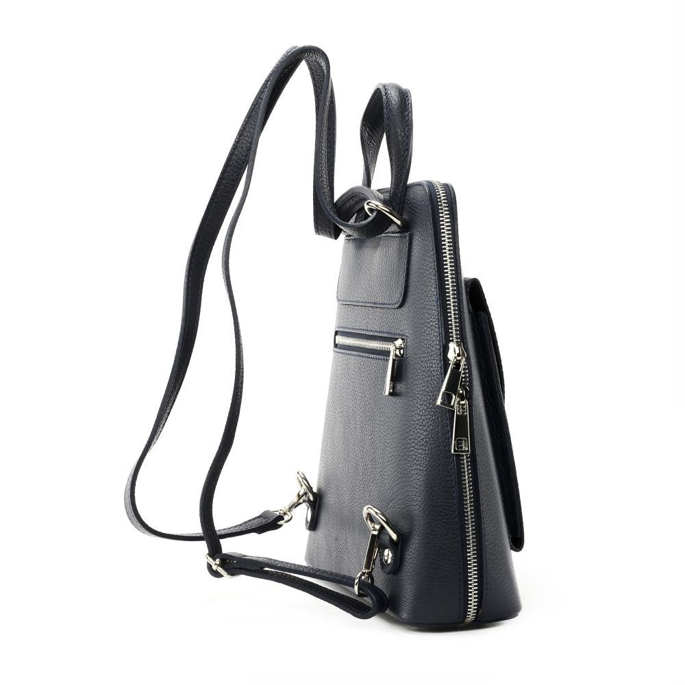 Sac à dos en cuir grainé HAILEY Bleu marine