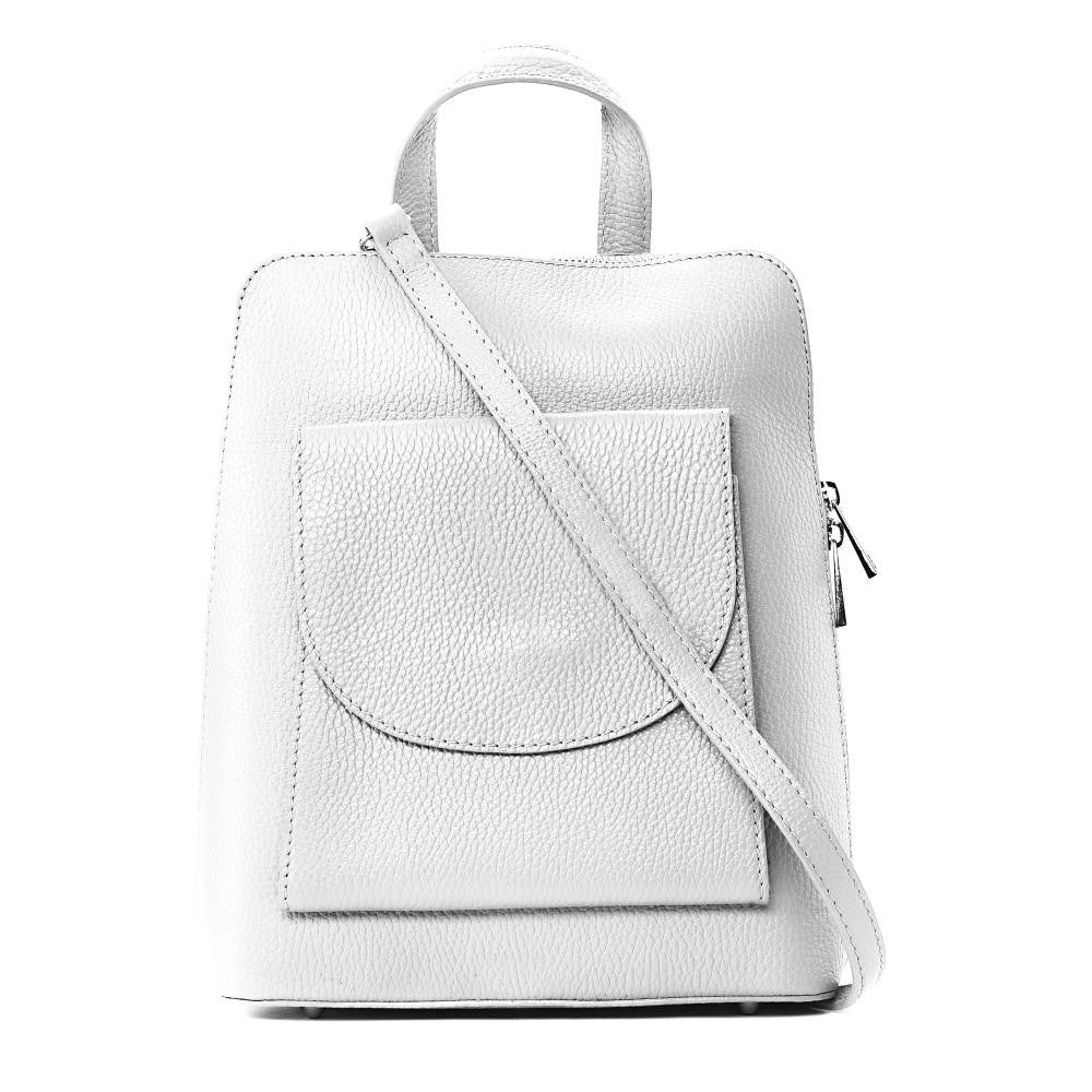 Sac à dos en cuir grainé HAILEY Gris clair