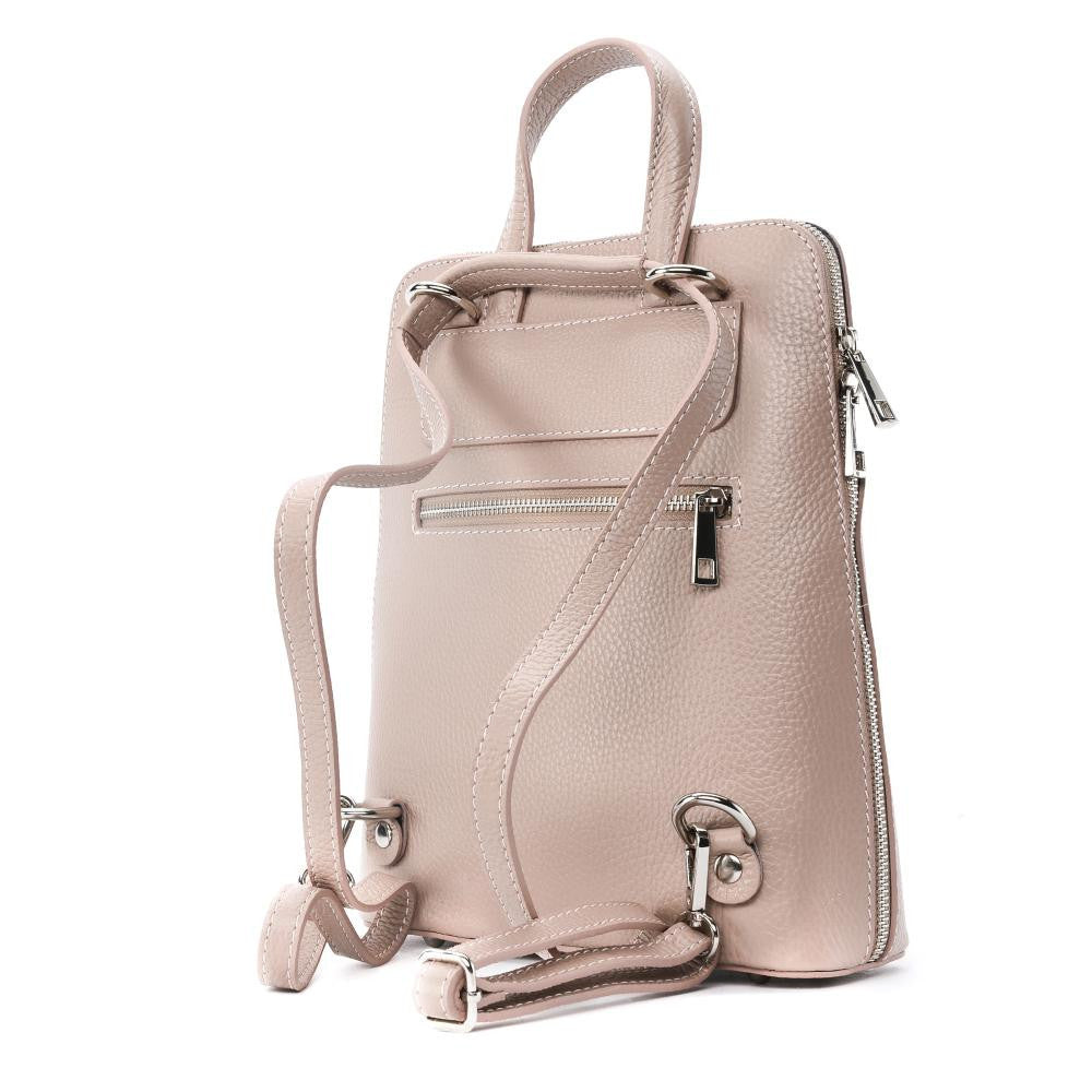 Sac à dos en cuir grainé HAILEY Rose nude
