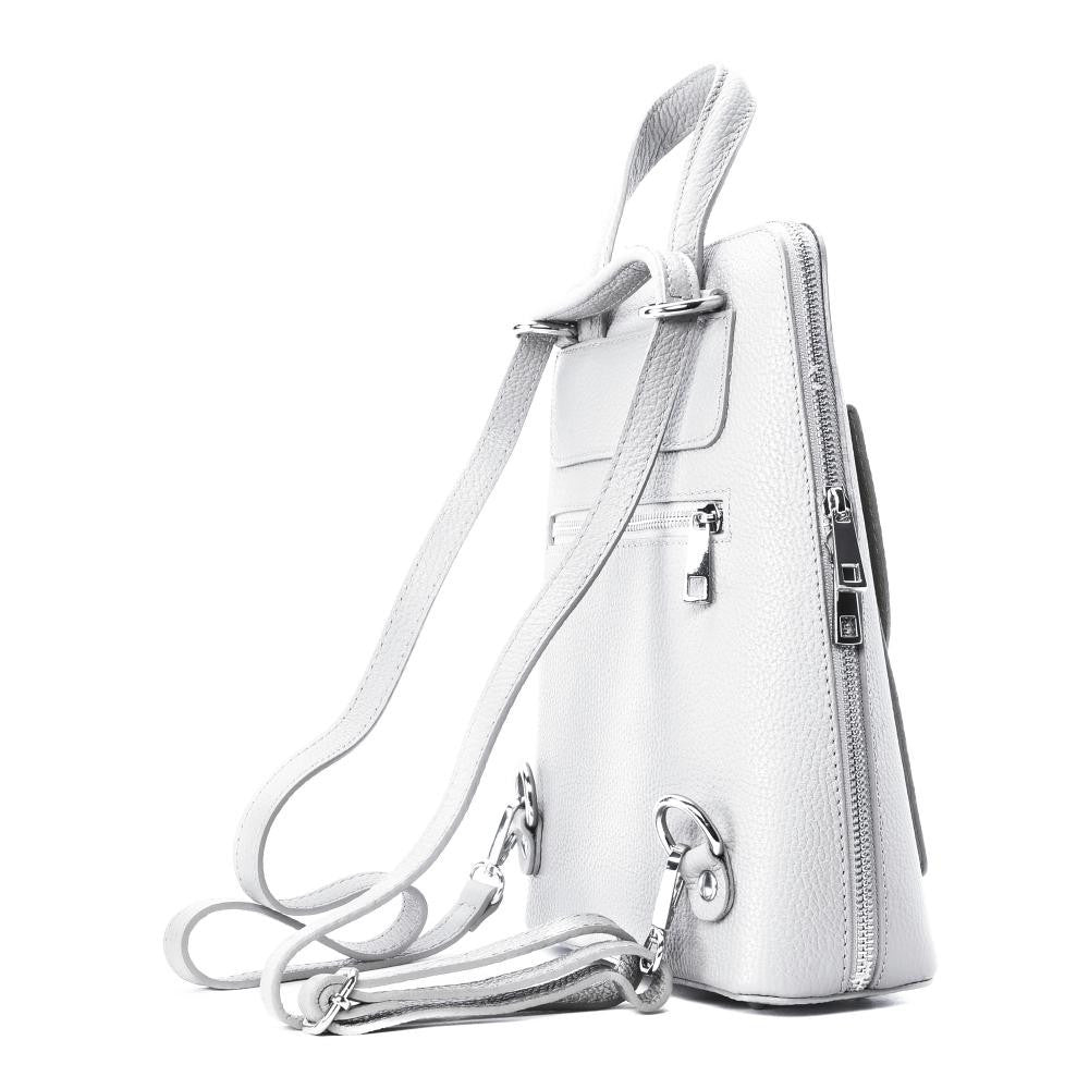 Sac à dos en cuir grainé HAILEY Gris clair