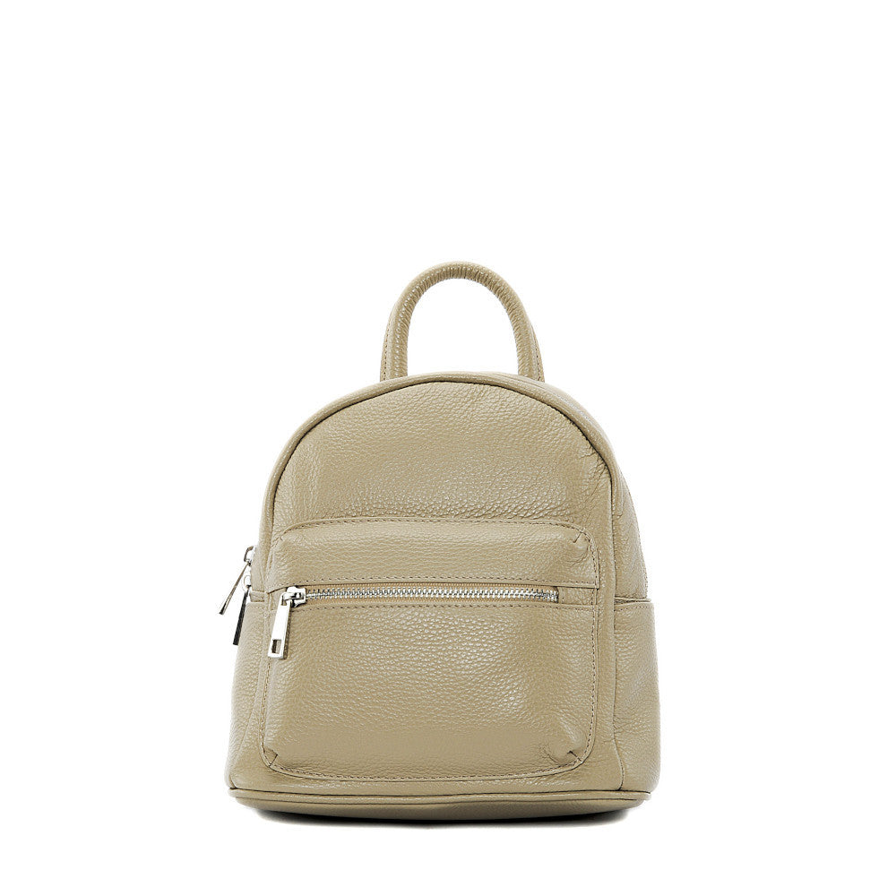 Sac à dos en cuir grainé LITTLE KYOTO Taupe clair