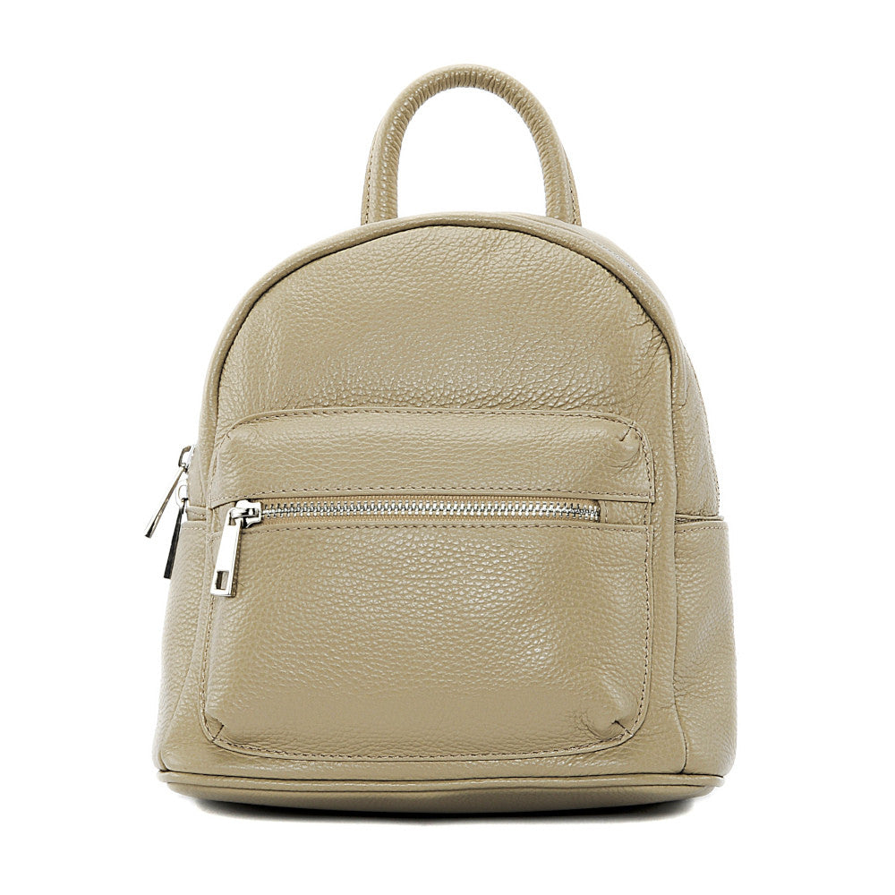 Sac à dos en cuir grainé LITTLE KYOTO Taupe clair