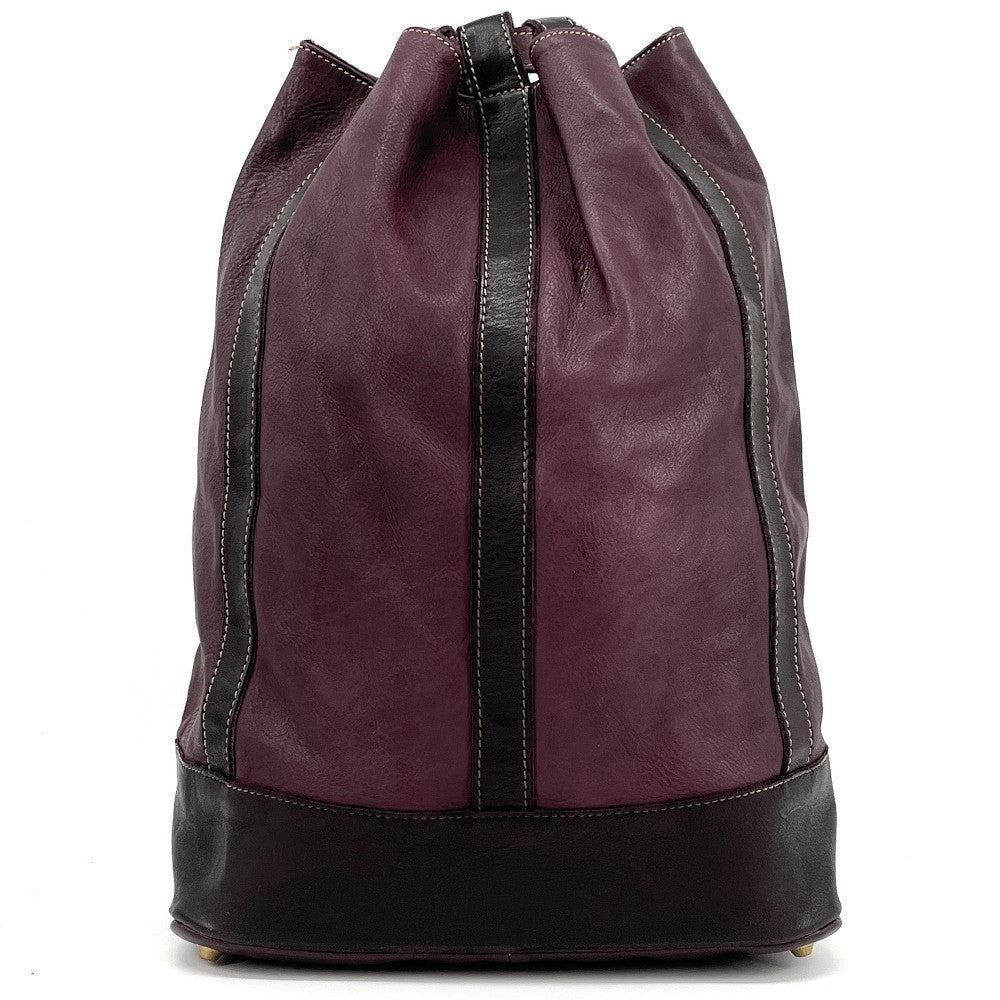 Sac à dos en cuir souple vintage tannage végétal HYPERION Rouge bordeaux