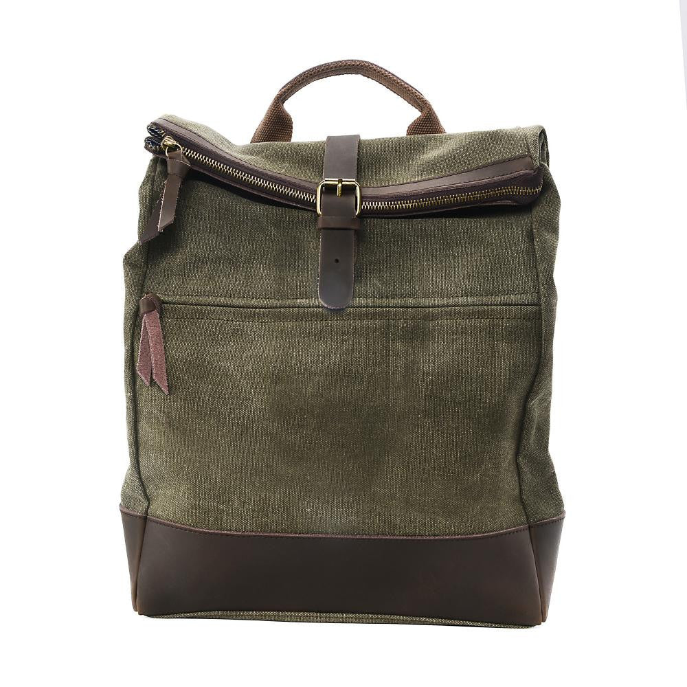 Sac à dos en toile et cuir TEKOKOTA Kaki