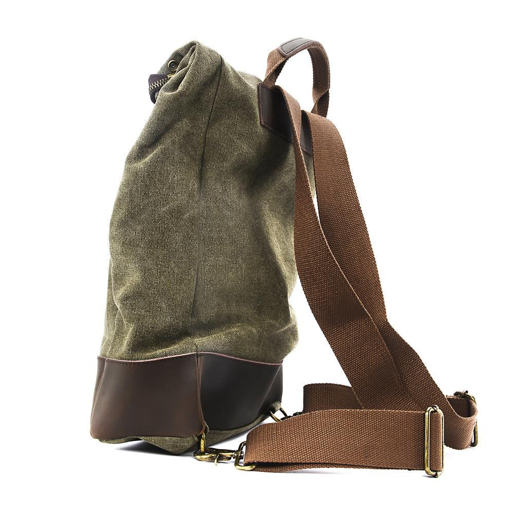 Sac à dos en toile et cuir TEKOKOTA Kaki