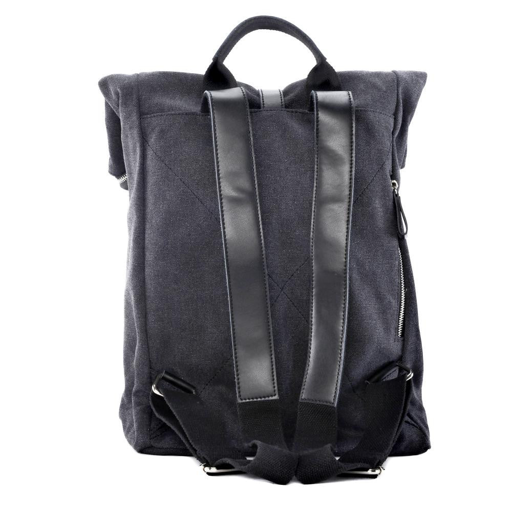 Sac à dos en toile et cuir LANAI Gris foncé