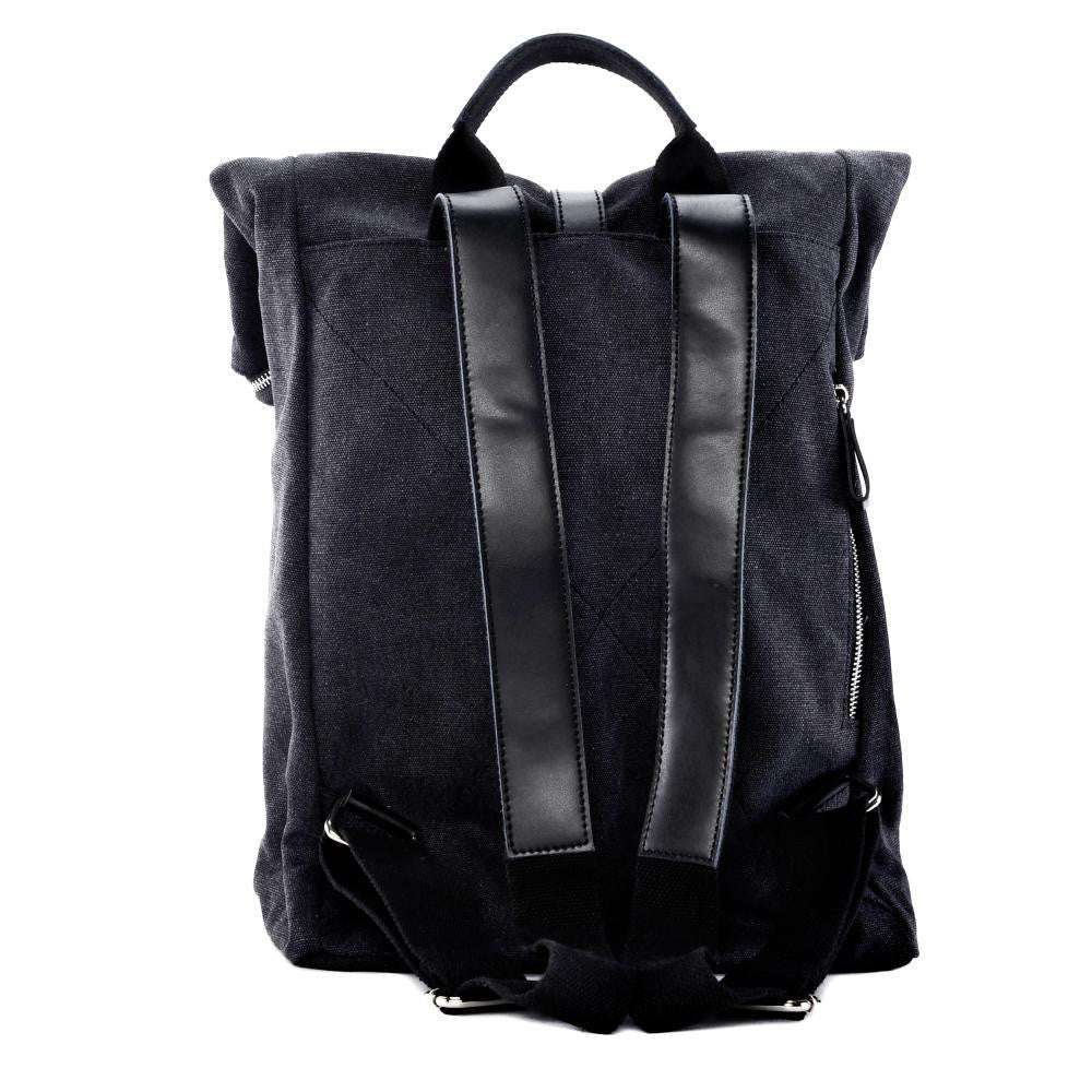 Sac à dos en toile et cuir LANAI Noir