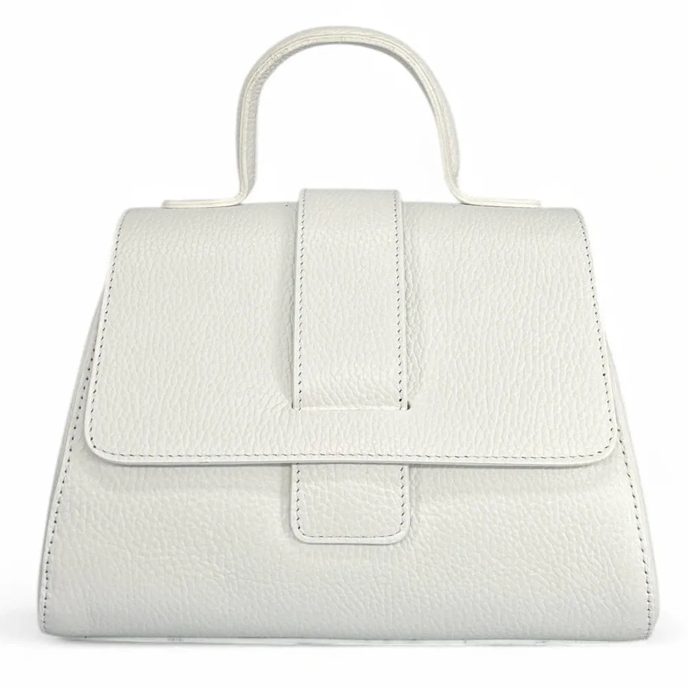 Sac bandoulière en cuir grainé SMART Blanc