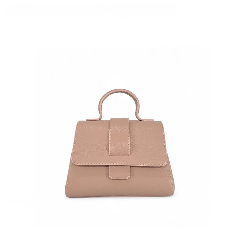 Sac bandoulière en cuir grainé SMART Rose nude