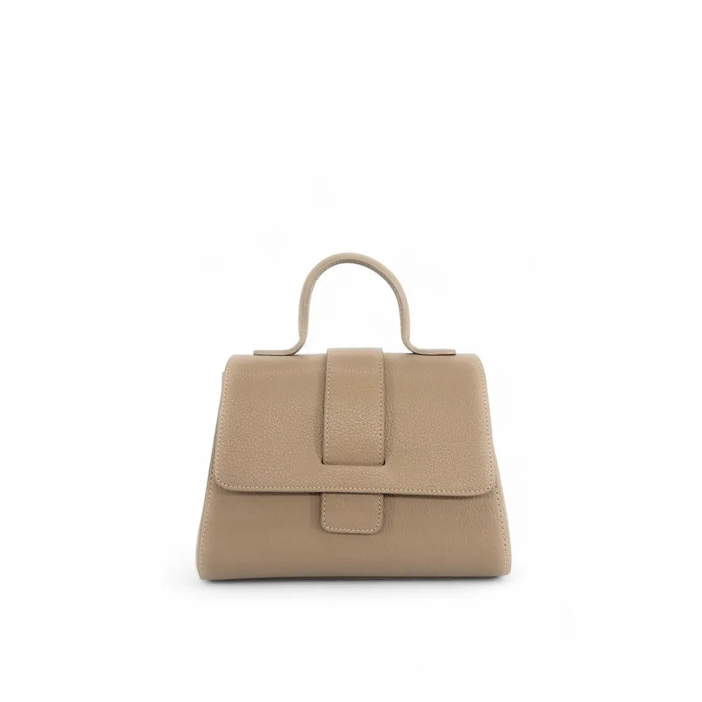 Sac bandoulière en cuir grainé SMART Taupe