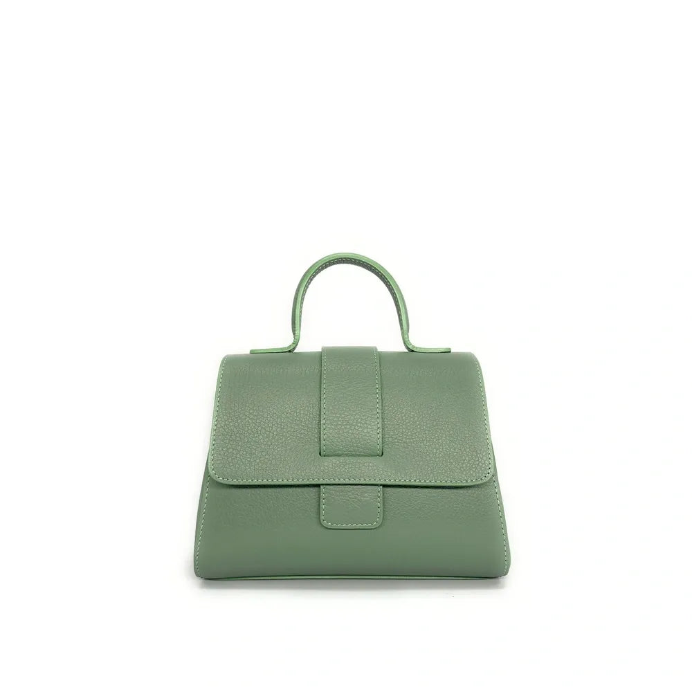 Sac bandoulière en cuir grainé SMART Vert pastel