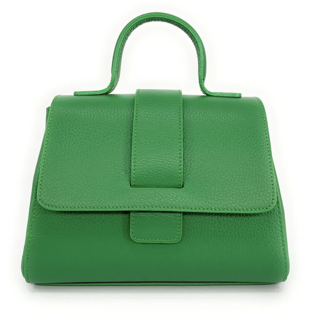 Sac bandoulière en cuir grainé SMART Vert anglais