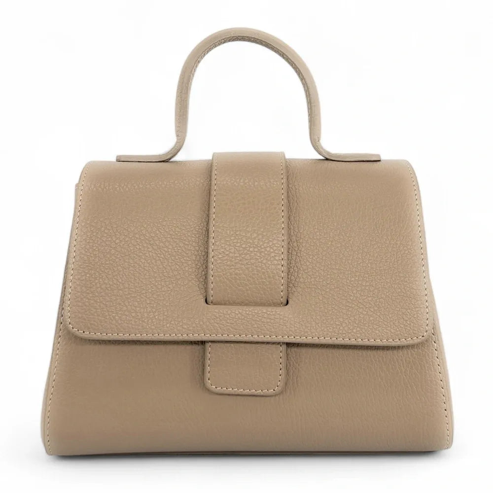 Sac bandoulière en cuir grainé SMART Taupe