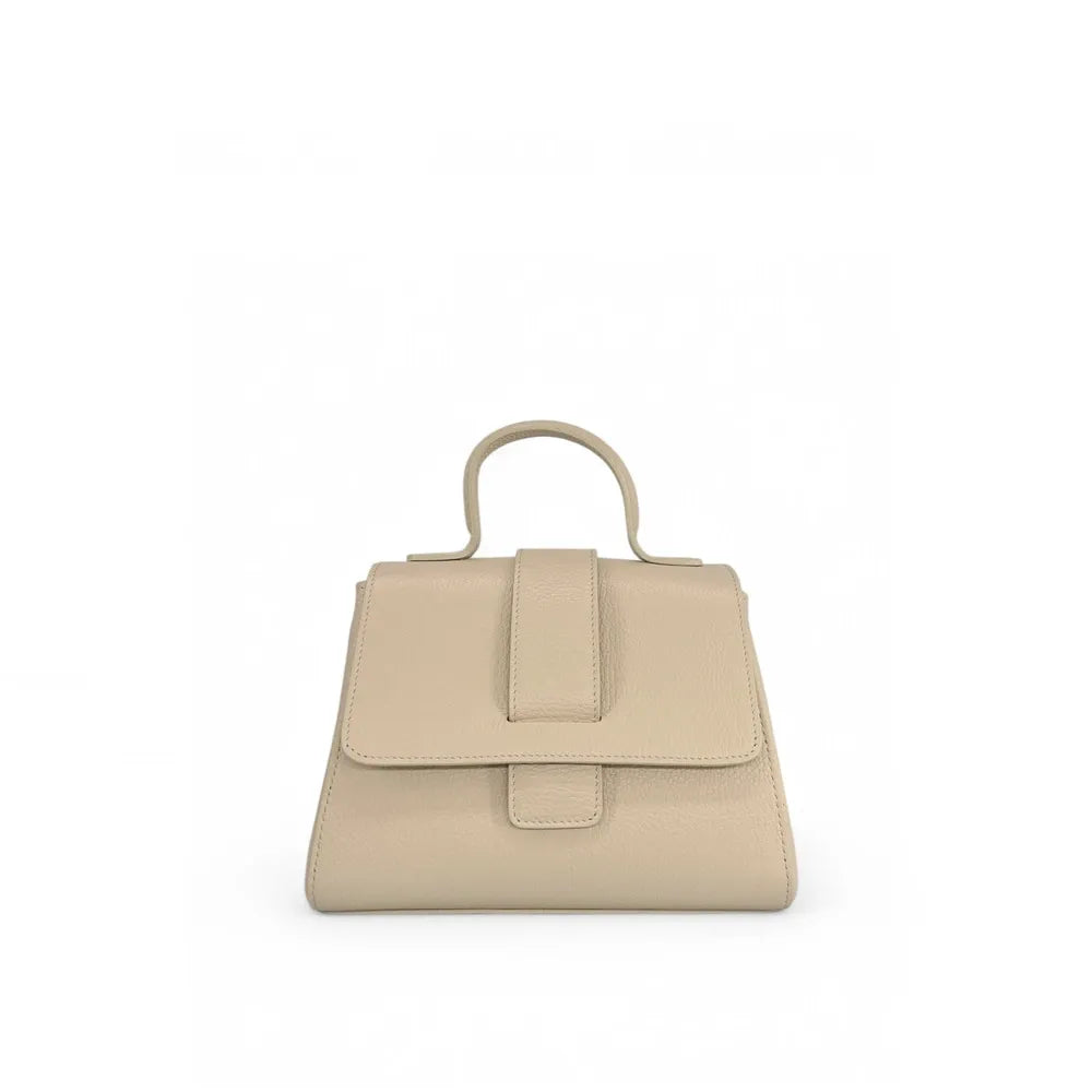 Sac bandoulière en cuir grainé SMART Taupe clair