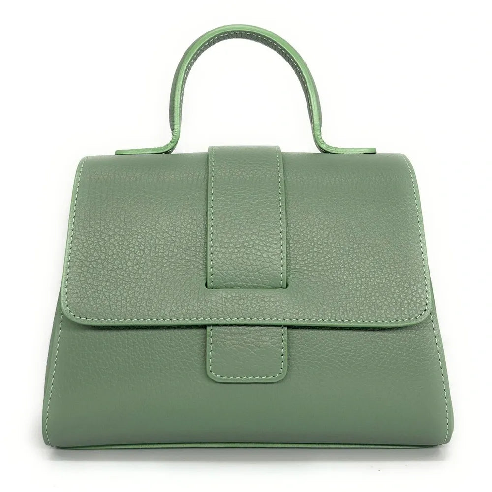 Sac bandoulière en cuir grainé SMART Vert pastel
