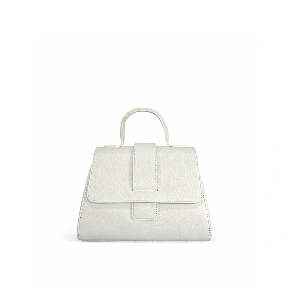 Sac bandoulière en cuir grainé SMART Blanc